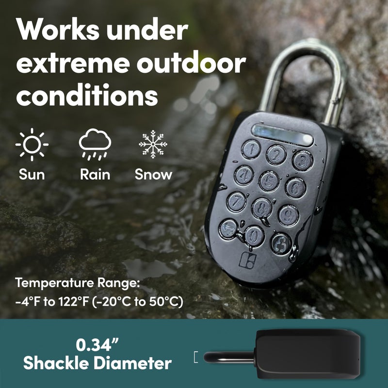 igloohome New Smart Padlock 2 (SP2)  The Toughest Smart Padlock - Generate Access from Anywhere with The Mobile app (iOS/Android) - No WiFi Needed  Waterproof & Rechargeable - Image 3